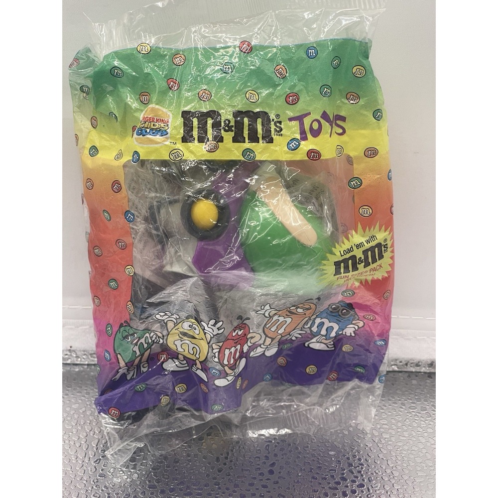 Vintage M&M Green Plain Mini Candy Dispenser Promo by Burger‎ King 2 1/2in
